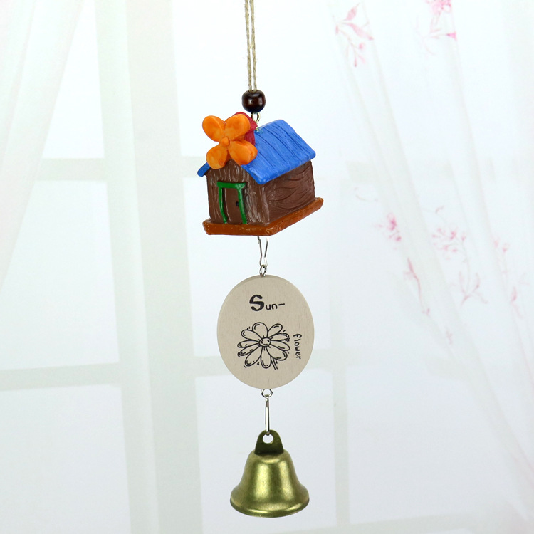 树脂四叶草房子创意风铃 生日礼物 家居挂饰 厂家批发学生礼品批