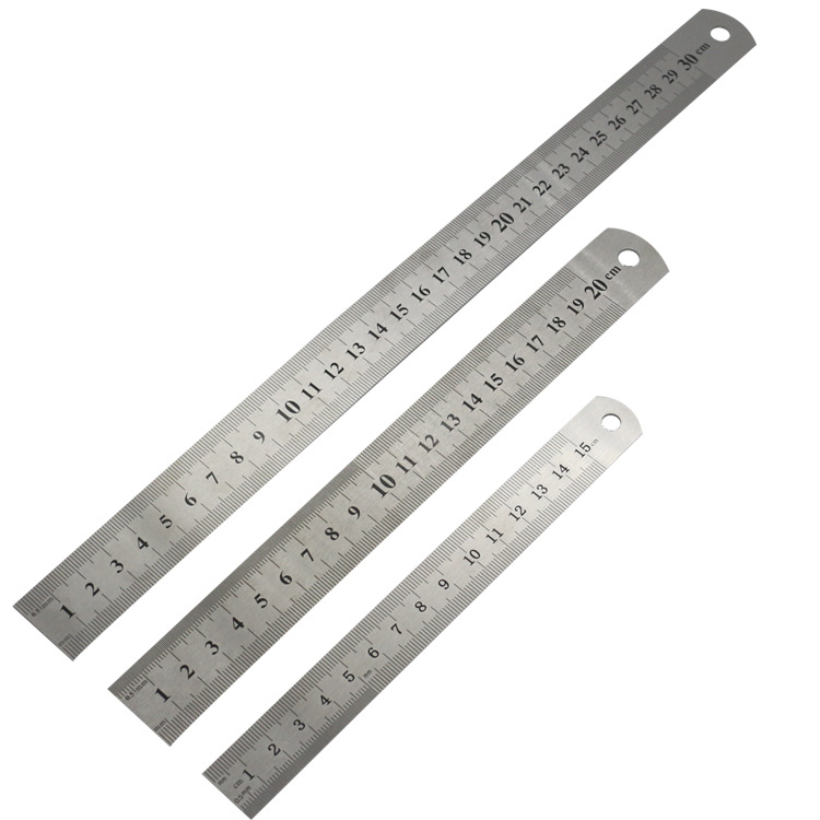 工业级不锈钢加厚钢尺直尺15/20/30 -200cm公英制双面刻度钢板尺