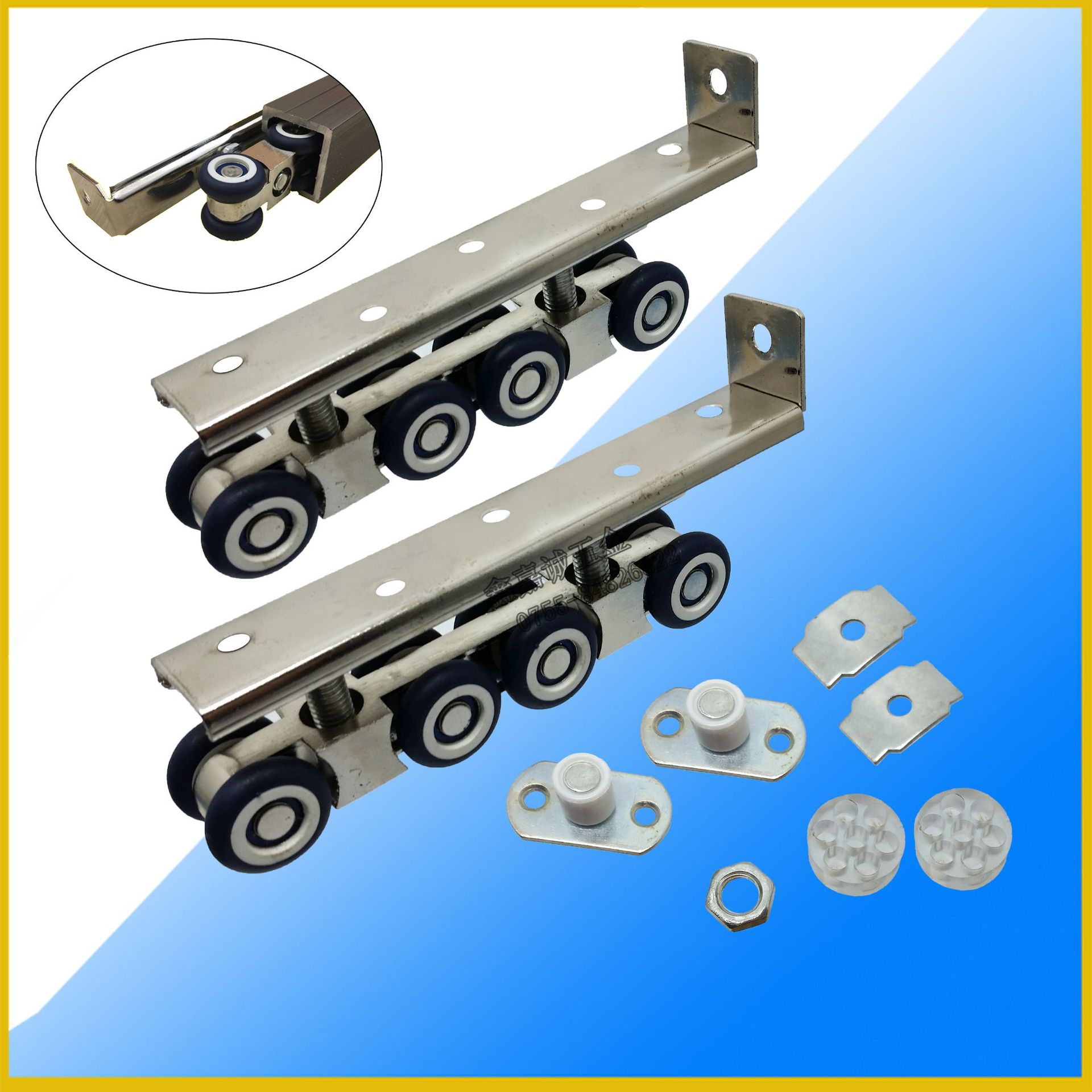 移门8吊轮吊滑轮玻璃木门静音吊轨轮阳台推拉门移门轮8轮2只一付