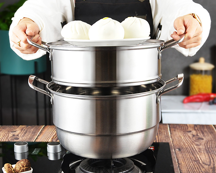 礼品不锈钢蒸锅 金钢三层蒸锅不锈钢三层蒸锅 加厚蒸锅不锈钢锅具