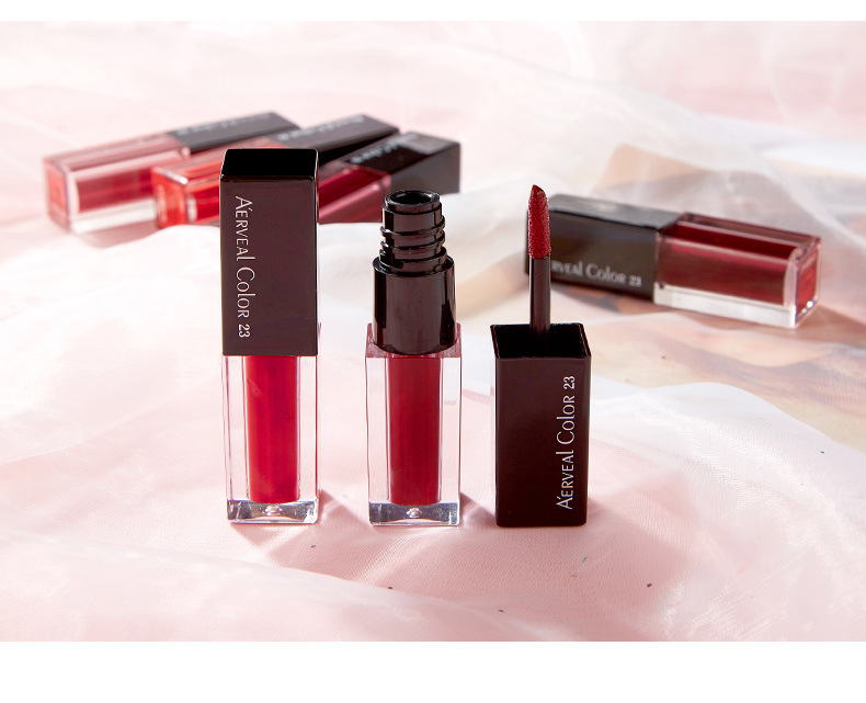 艾尔维雅新款韩版初学者红咖女神水润不沾杯镜面唇釉