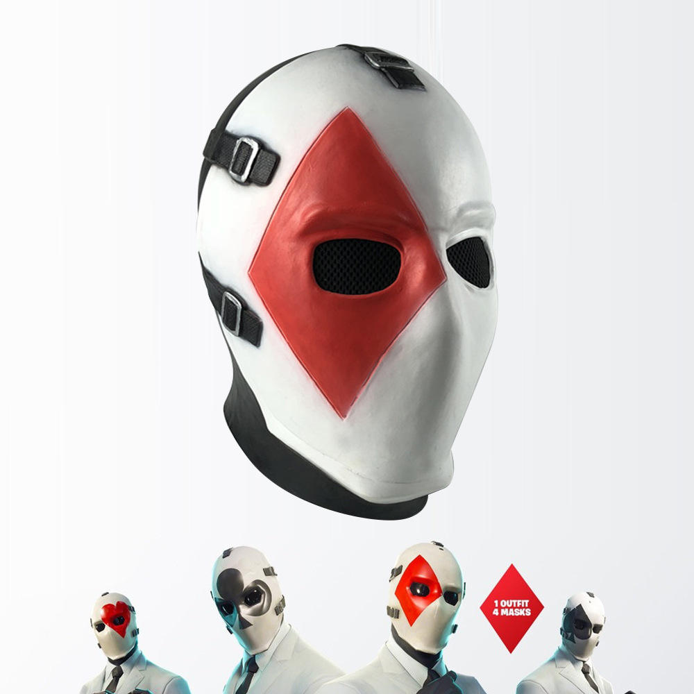 堡垒之夜扑克脸面具头套 装扮游戏cosplay道具fortnit万圣节舞会