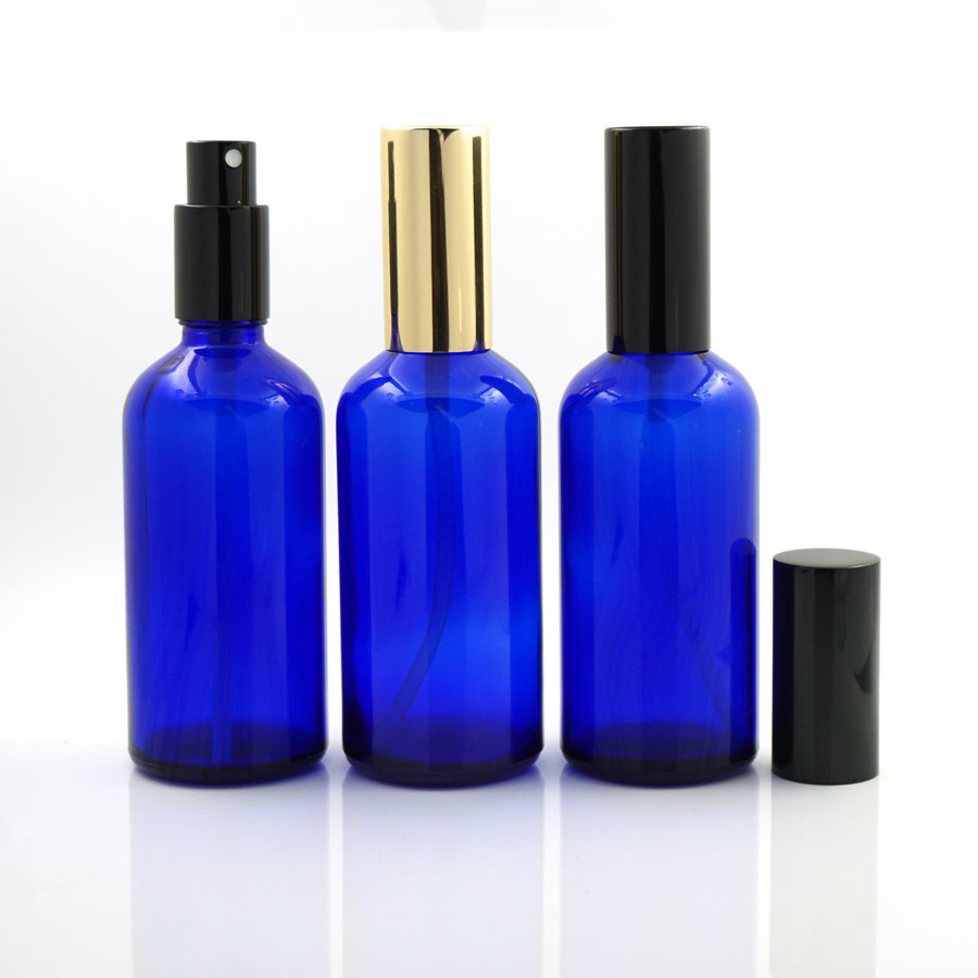 现货供应蓝色精油瓶 100ml蓝色精油调配瓶 精油滴管分装瓶 喷雾瓶
