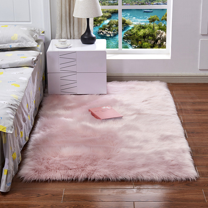 Cross-Border Modern Minimalist Wool-like Carpet Bedroom Bedside Mats Household Long Wool Carpet Living Room Coffee Table Machine Washable