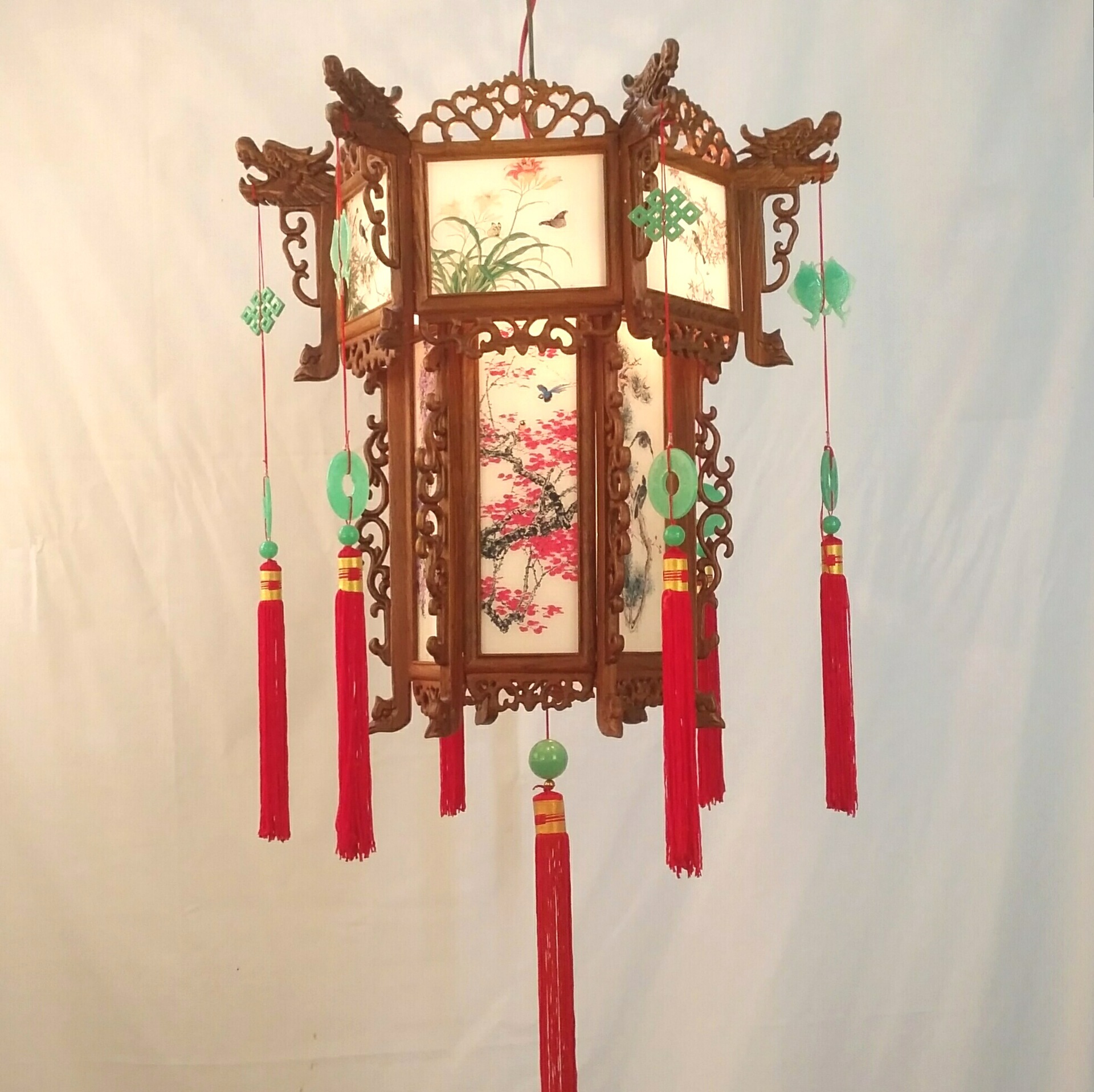 dy020 东艺宫灯厂 六角宫灯 古典红木宫灯 木雕红木宫灯