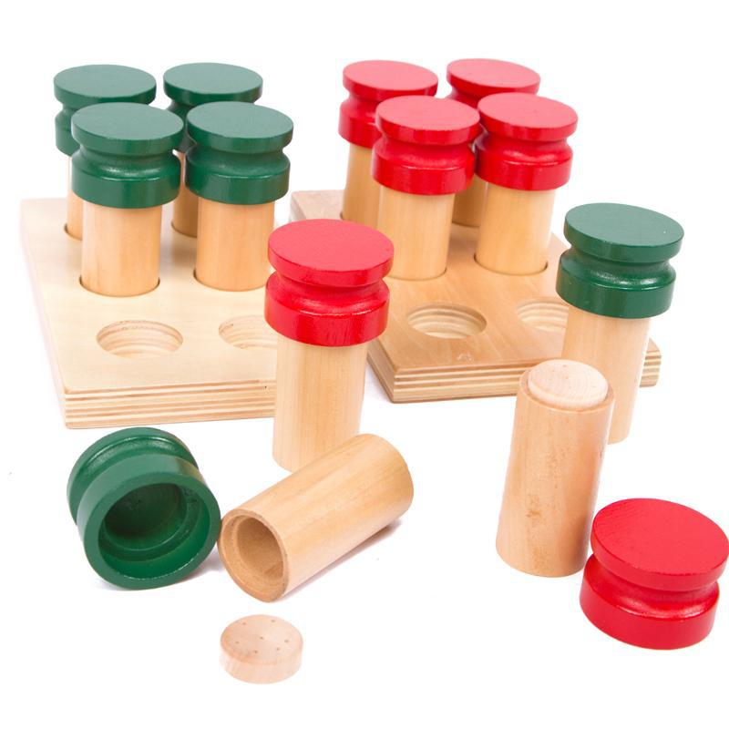 蒙台蒙特梭利蒙氏早教感官教具嗅觉筒婴幼儿童益智木制积木玩具