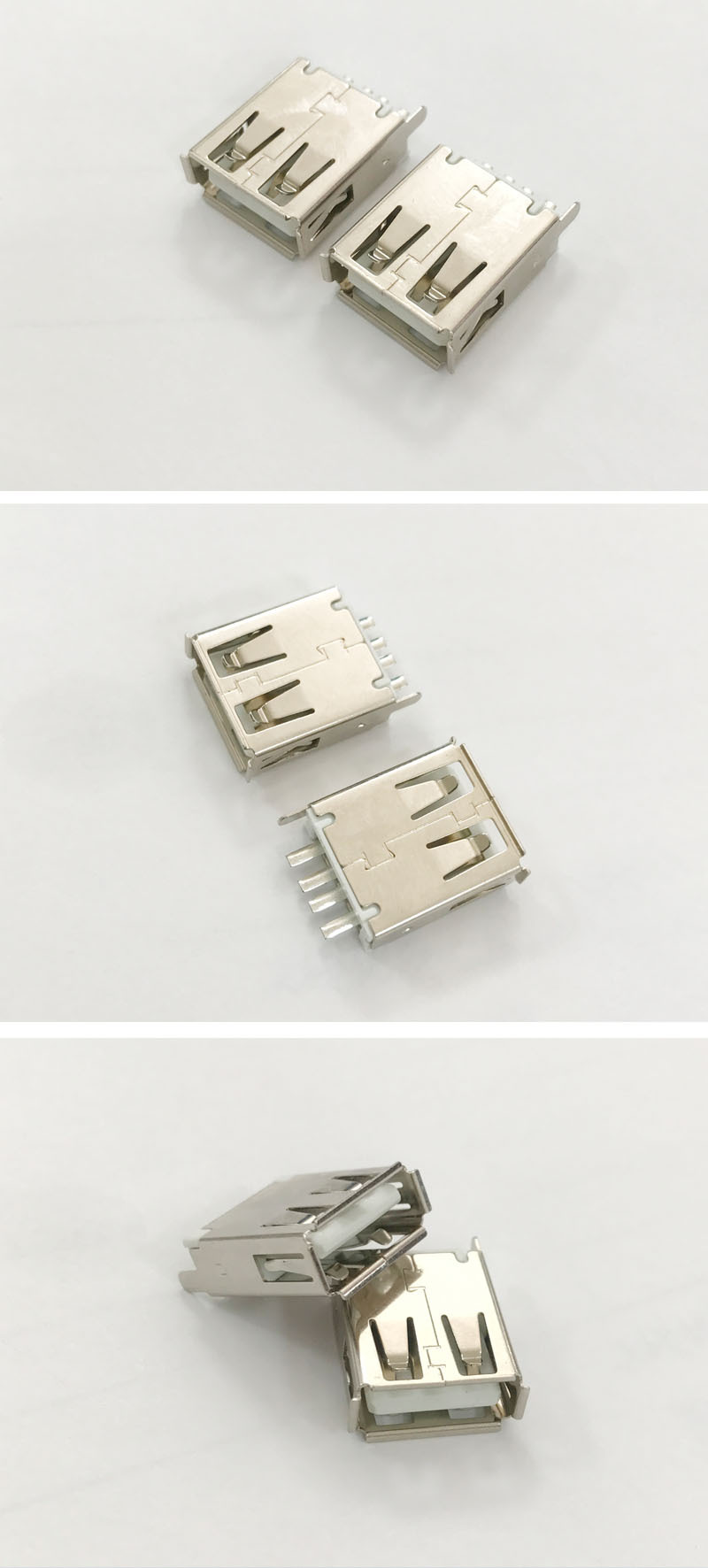 厂家供应usb母座 af 180°焊线式连接器 usb卷边接插件