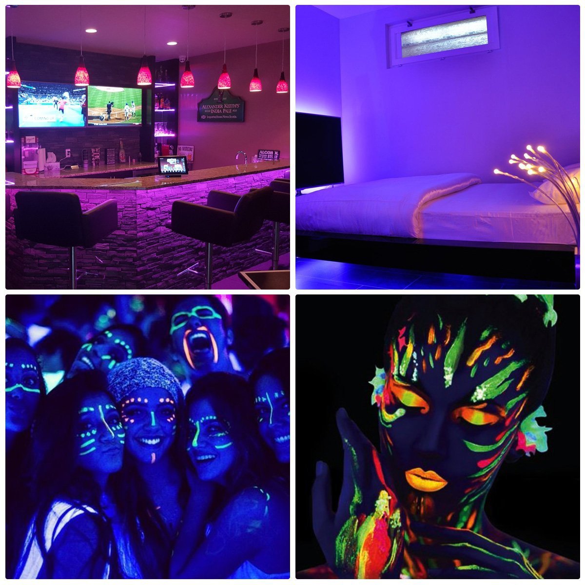 uv紫光灯条led验钞聚会荧光效果检测荧光活动专用uv紫外线灯条