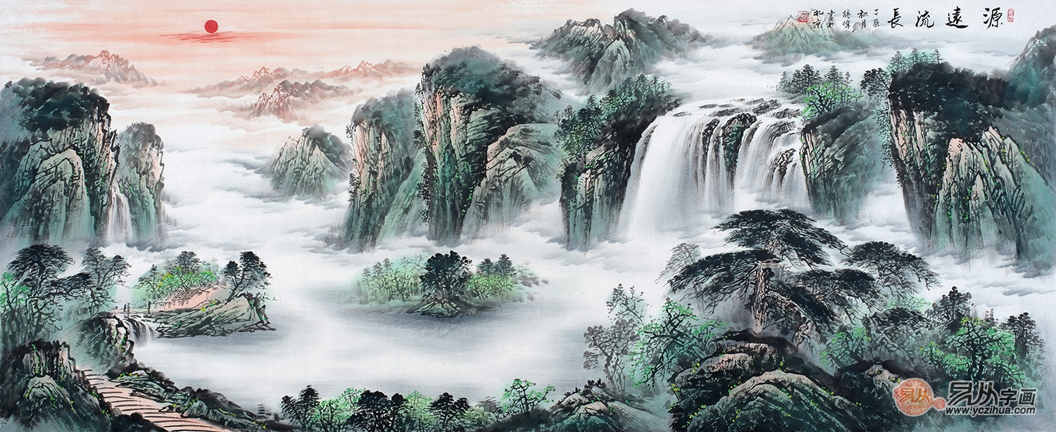 家里的艺术,让一幅山水画打造现代家居空间