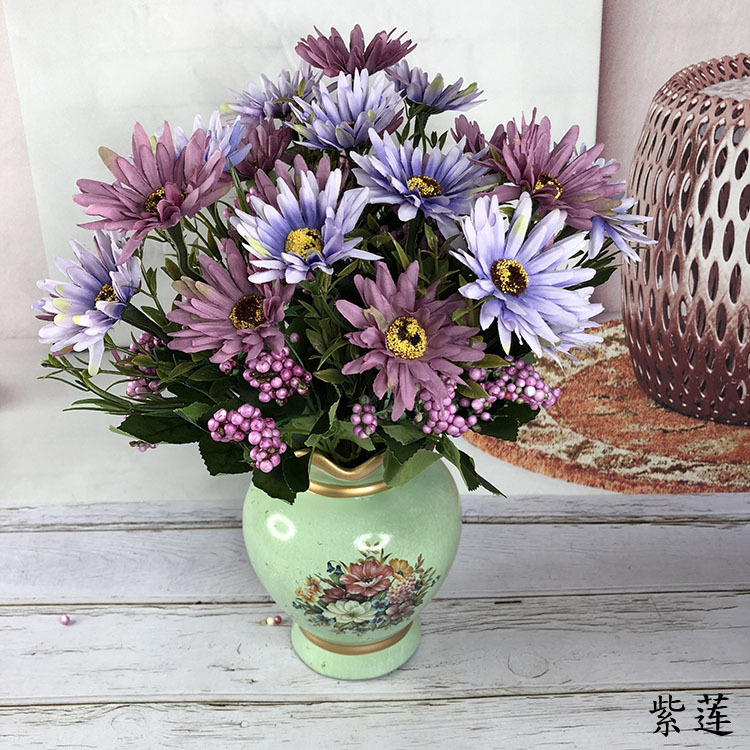 仿真翠菊花 仿真花绢花 婚庆家居装饰假花仿真植物盆栽插花工艺品