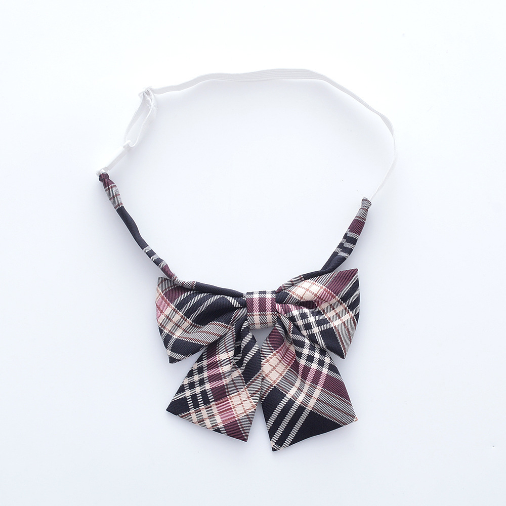 新款jk制服领结学生学生蝴蝶结衬衫制服配件黑间红杏格领结