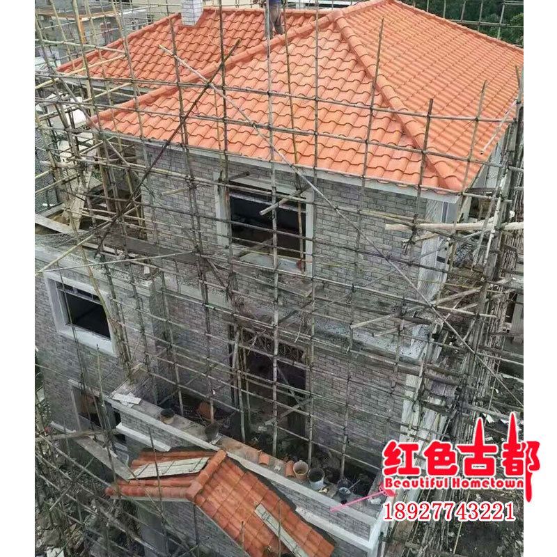 美丽乡村别墅美丽乡村31x31中国红色颜色齐全抗冻陶瓷琉璃西瓦s瓦