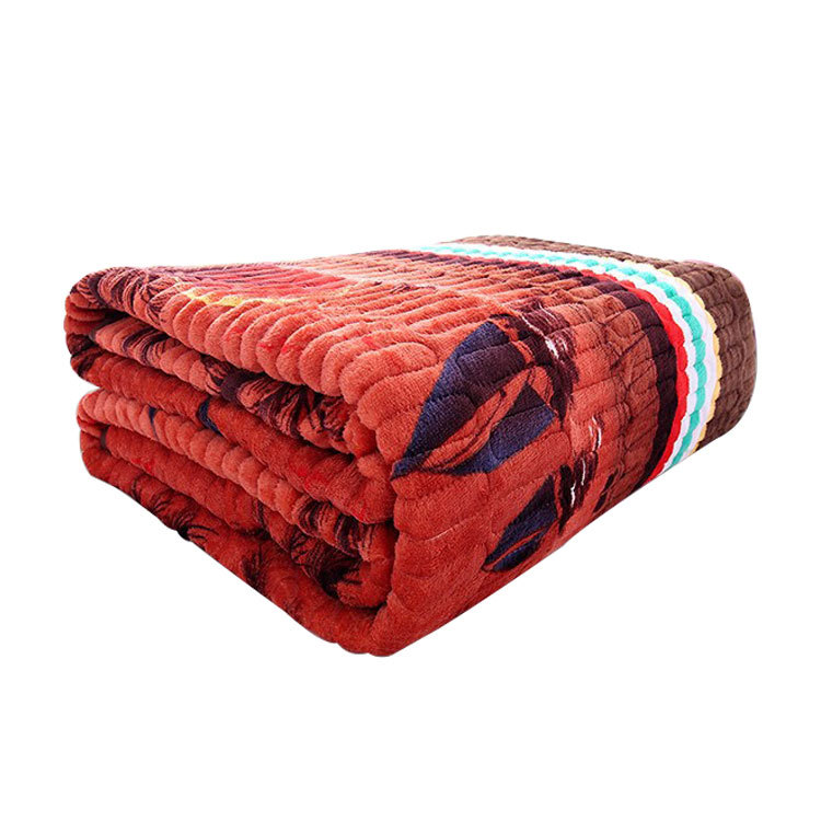 毛毯法兰绒床单双层加棉加厚绗缝毯子沙发毯学生宿舍保暖毯单人