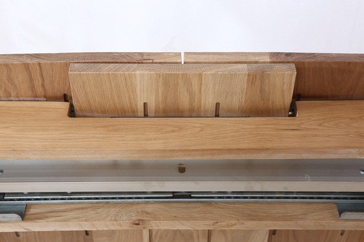 简约白橡木推拉餐桌可调节大小餐桌全木折叠实木餐桌可伸缩拉长