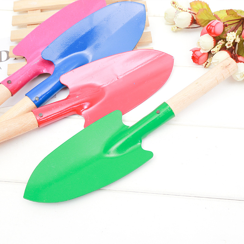 Factory Direct Sales Garden Gardening Tools Wooden Handle Spade Planting Flowers Weeding Small Shovel Small Shovel Small Spade