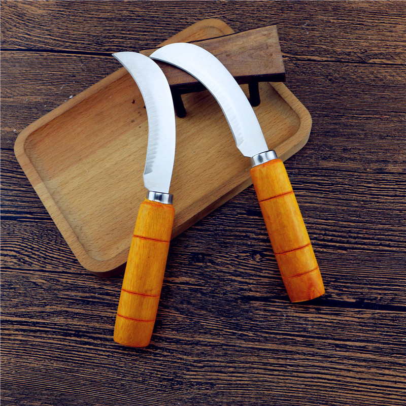 木柄弯刀 水果菠萝刀 割菜头香蕉削皮刀 多用可切割各类瓜果