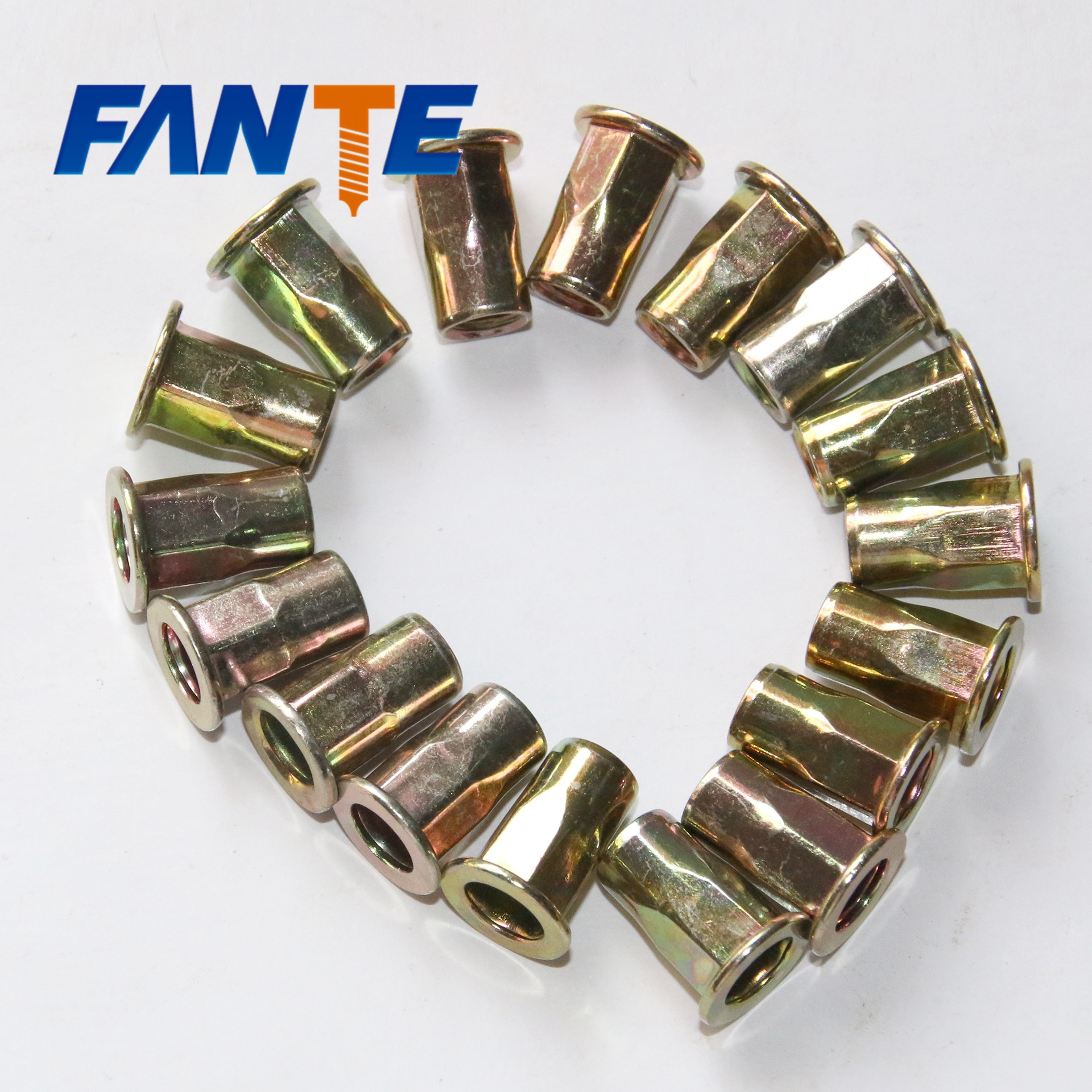 现货铁镀锌通孔平头竖纹铆螺母m4m6大边竖纹碳钢拉铆螺母加工定制