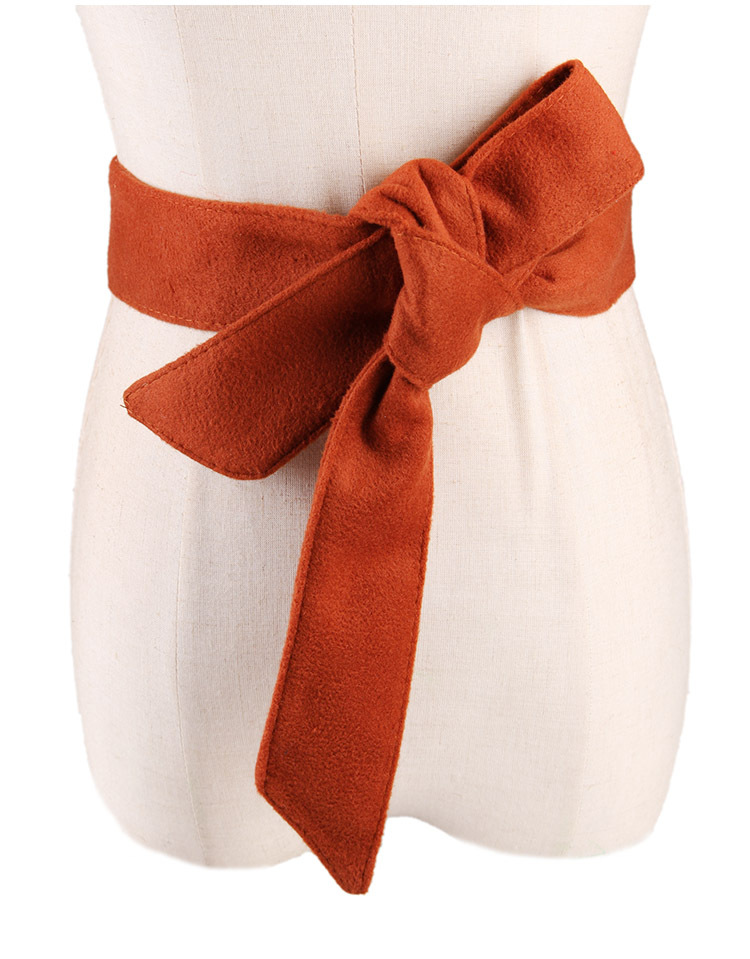 毛呢绒布腰封女双面呢子大衣腰带装饰皮带蝴蝶结打结绑带系带g072