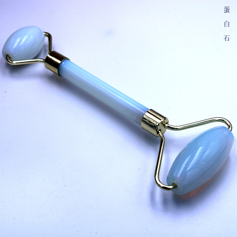玉石滚轮按摩器天然水晶按摩器眼面部去皱保健养生疗俞美容工具