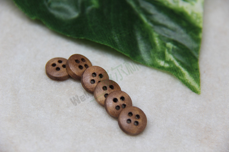 服装纽扣 四眼纽扣 圆形木扣 虚线木头纽扣