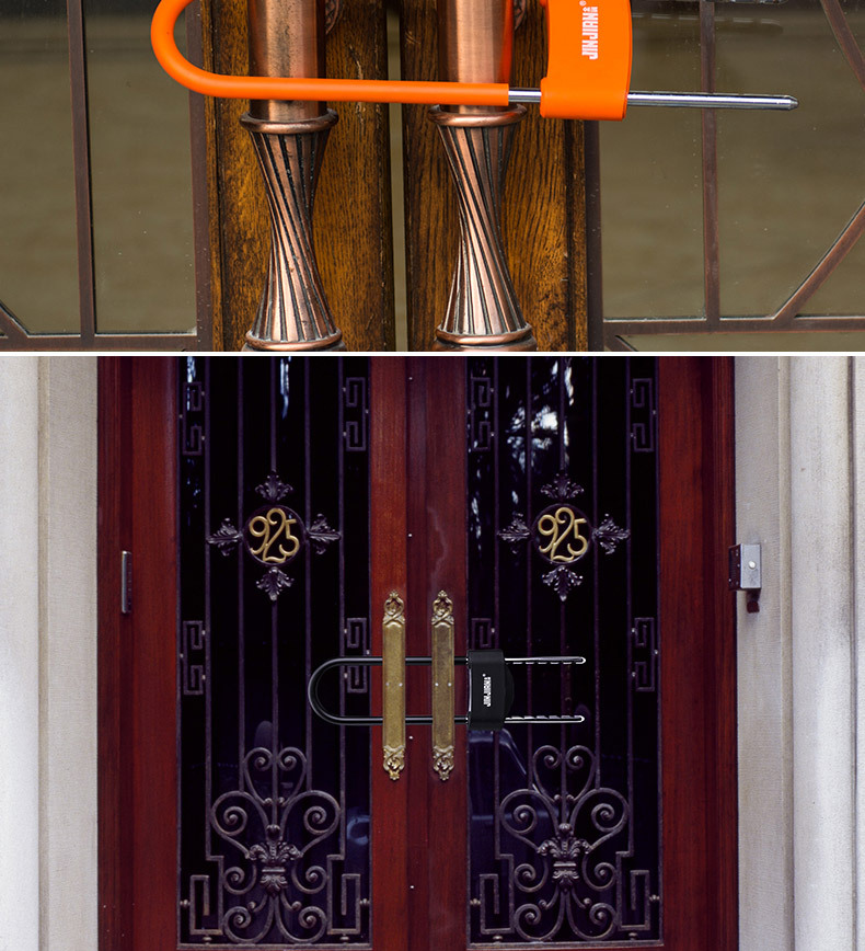 金锏智能门锁玻璃门锁防盗双拉门u型锁蓝牙智能锁加长办公室锁811