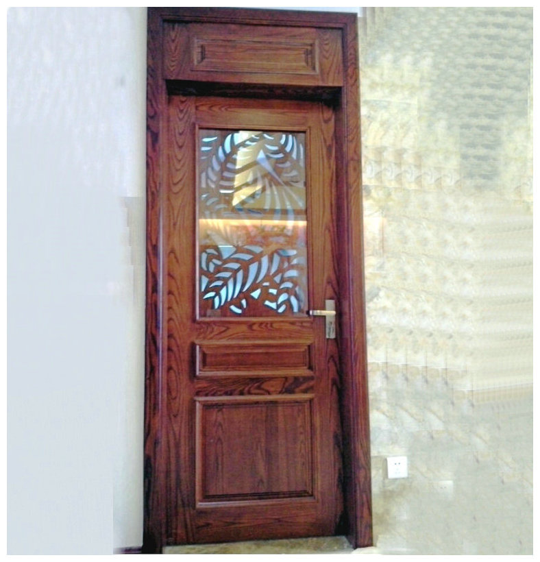 别墅门镂空浮雕木门胡桃原木门室内房间实芯木门