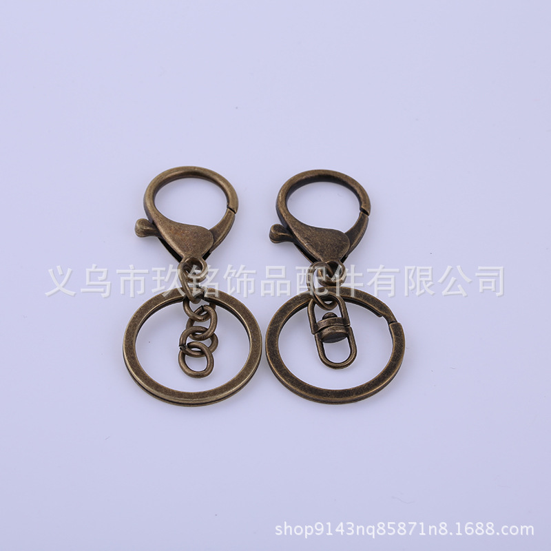 Factory in Stock Keychain Accessories Zinc Alloy Lobster Clasp Keychain Three-Piece Lobster Clasp Wholesale KC Gold