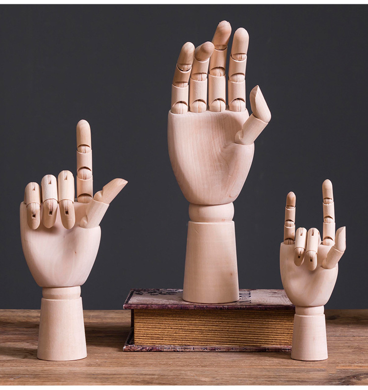 怀旧个性木质人物模型摆件办公桌复古软装饰品美术室创意绘画道具