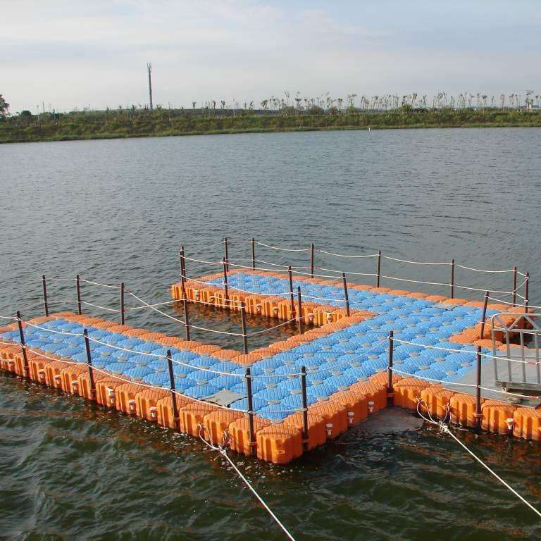 水上海上浮台船舶养殖休闲娱乐垂钓v形浮筒浮桥浮台浮箱浮动码头