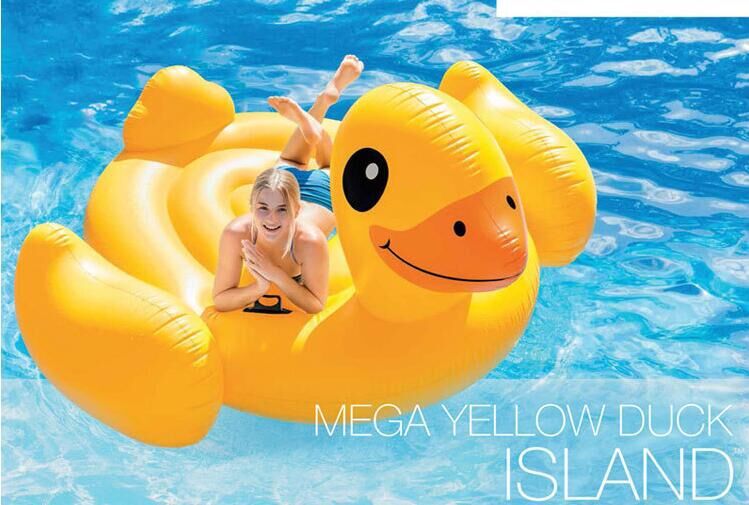 超大黄鸭游泳圈成人坐骑双人大号水上充气玩具儿童小鸭子加厚浮床