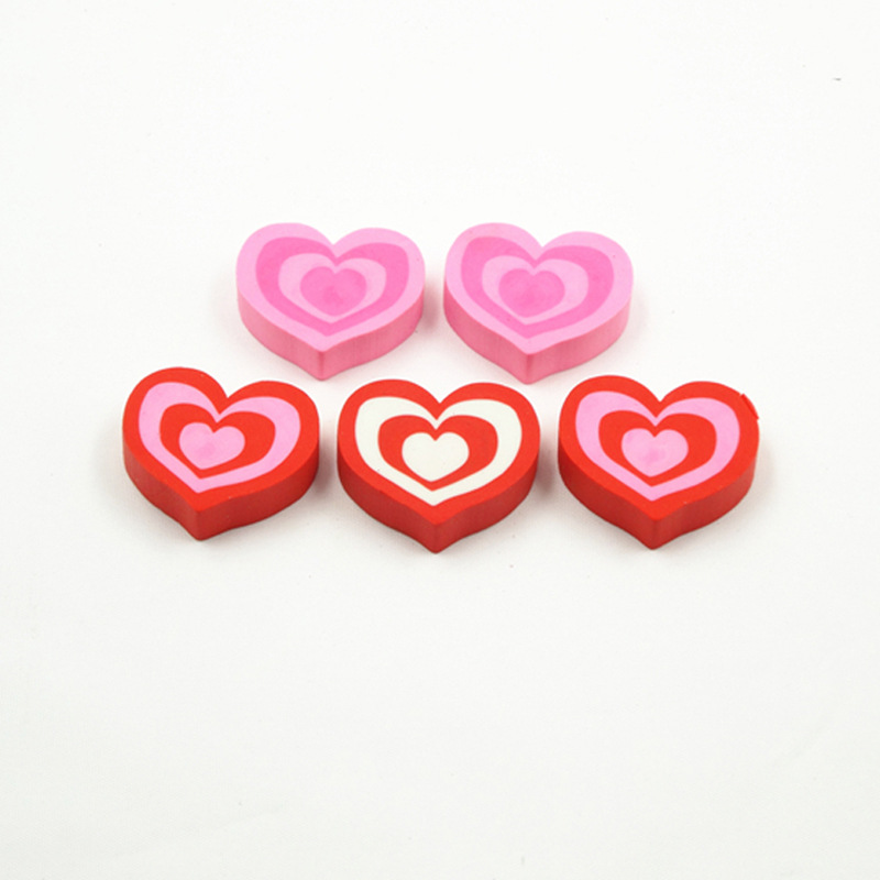 深圳源头工厂创意学生爱心橡皮擦儿童礼品文具直销批发可logo定制