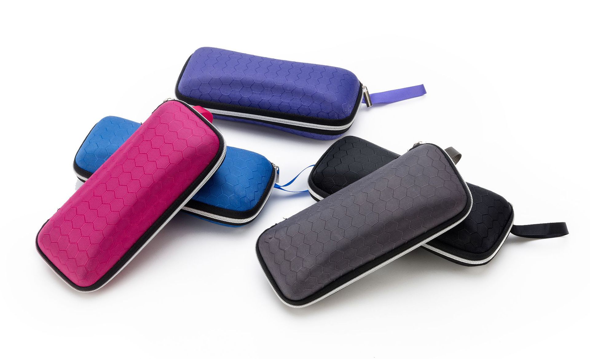 眼镜盒 eva拉链盒 黑色蜂窝纹太阳镜盒 抗压多色方形眼镜盒 批发