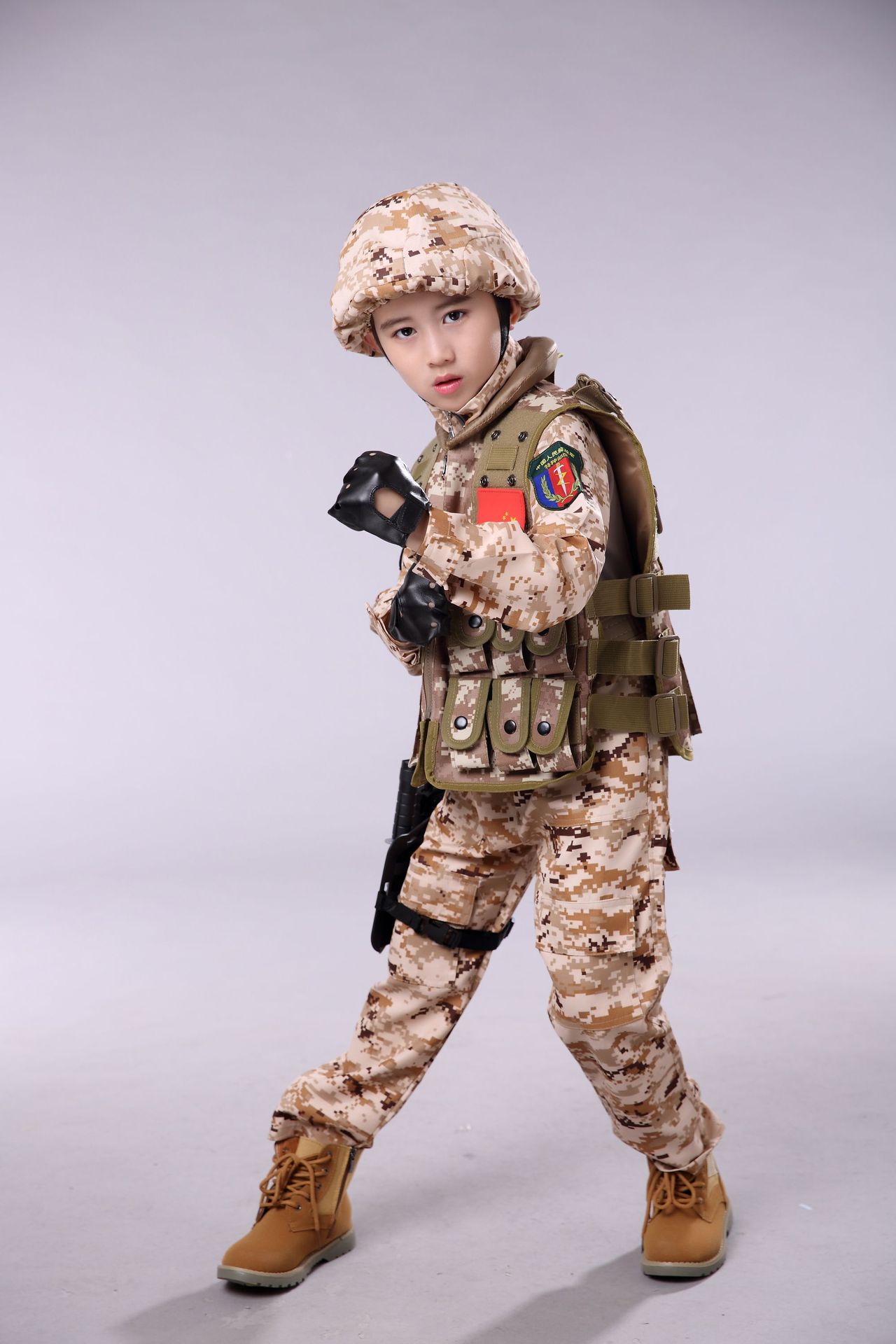 儿童迷彩服男童野战特种兵套装作战装备绿迷彩小军装儿童吃鸡套装