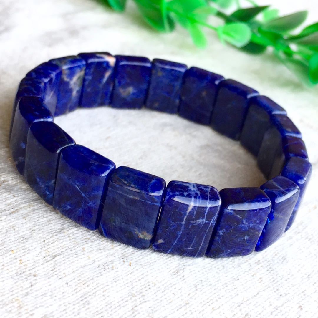 旅游纪念品送礼用蓝纹石手排 蓝纹石手排 简约风男女款蓝纹石手镯