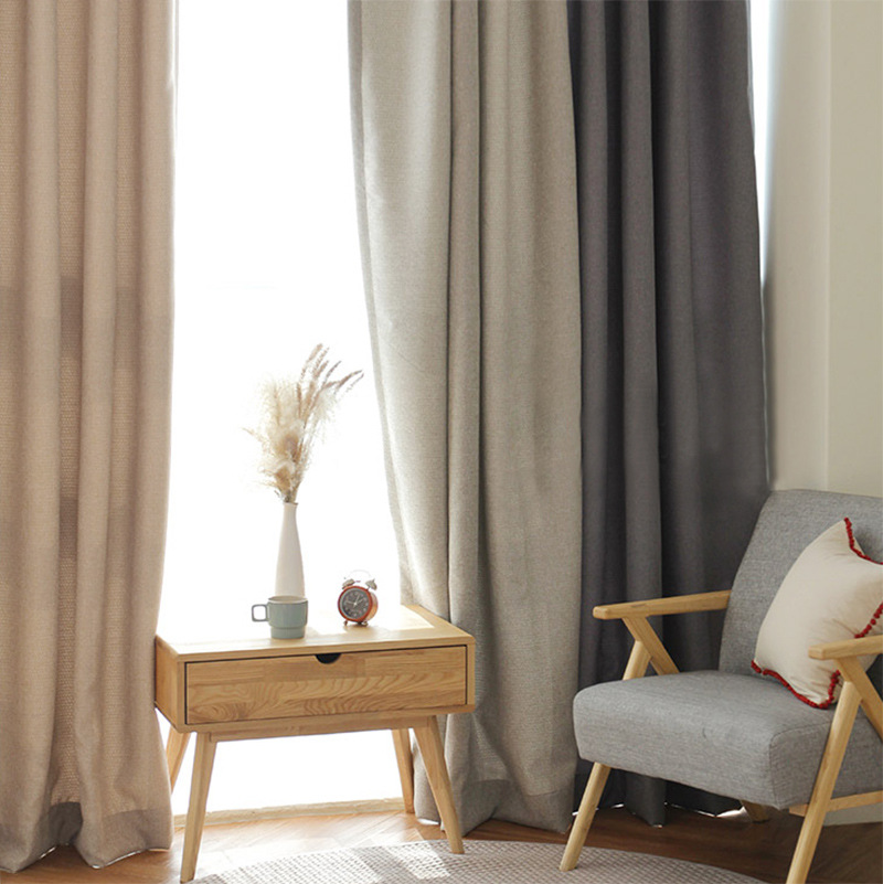 北欧风格窗帘遮光卧室客厅飘窗帘成品简约现代网红美式窗帘布ins