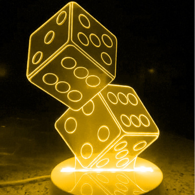 现货供应 时尚简约变色骰子3d小夜灯 创意台灯家居装饰品 墙贴