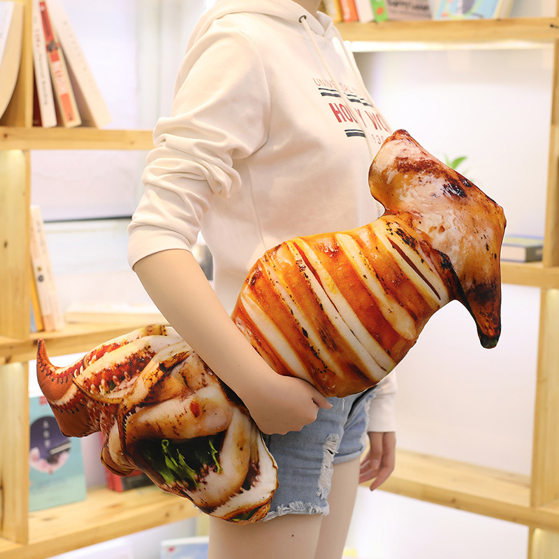 Simulation Barbecue Pillow Cushion Food Creative Plush Toy Doll Weird Funny Birthday Gifts for Men and Women Chicken Leg