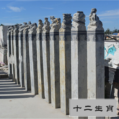 十二生肖 仿古青石雕刻石材拴马桩