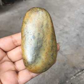 天然新疆和田玉黄沁黑芝麻点墨籽料 原石玉器礼品挂件 特价出售