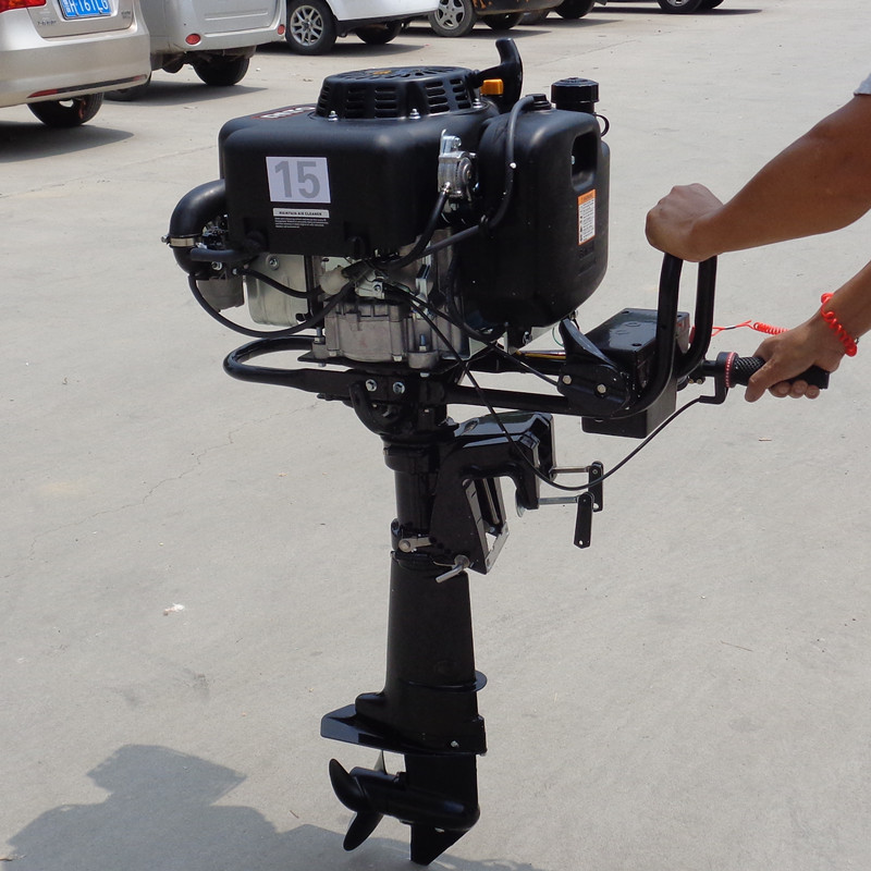 小型汽油15匹船用马达推进器 新型船挂机 小渔船舷外机图片