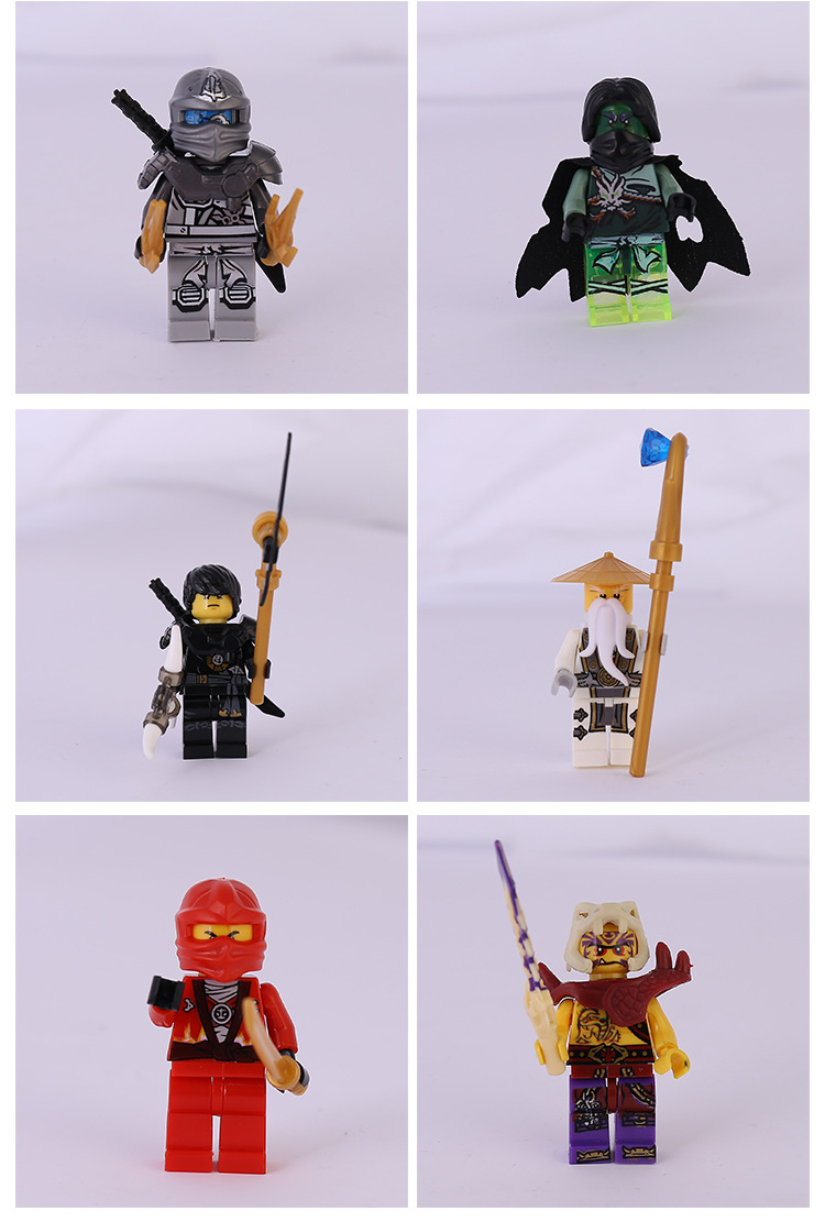 一套8个幻影忍者玩具人仔组装模型早教益智儿童玩具幼儿生日礼物