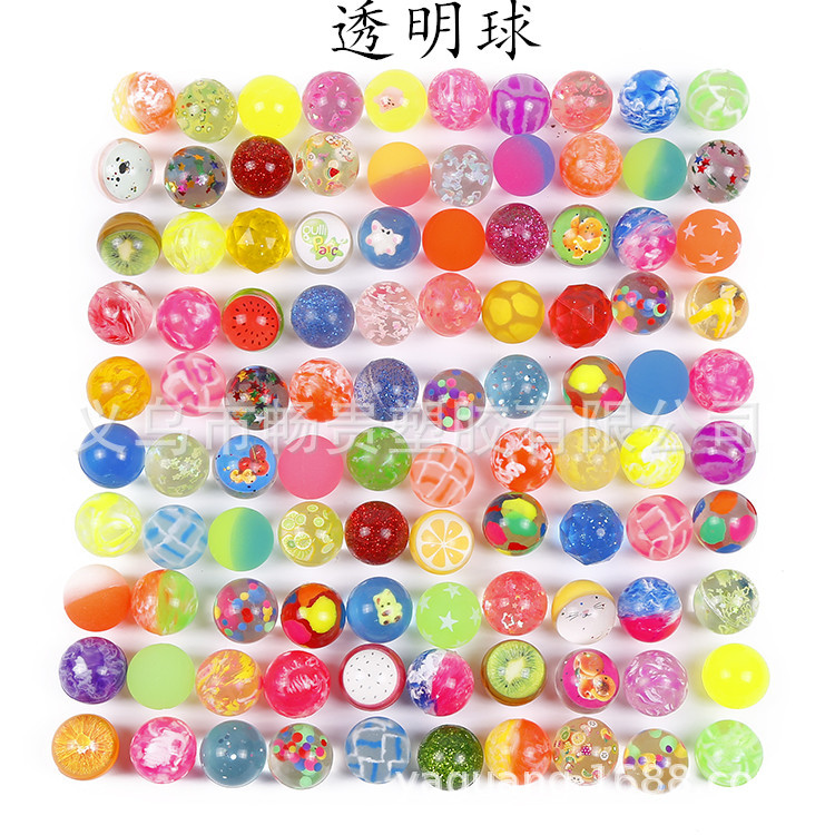 Elastic Ball Manufacturer 32mm Mixed Elastic Ball Children's Toys Rubber Bouncy Ball Elastic Ball One Yuan Capsule Toy Hole Music