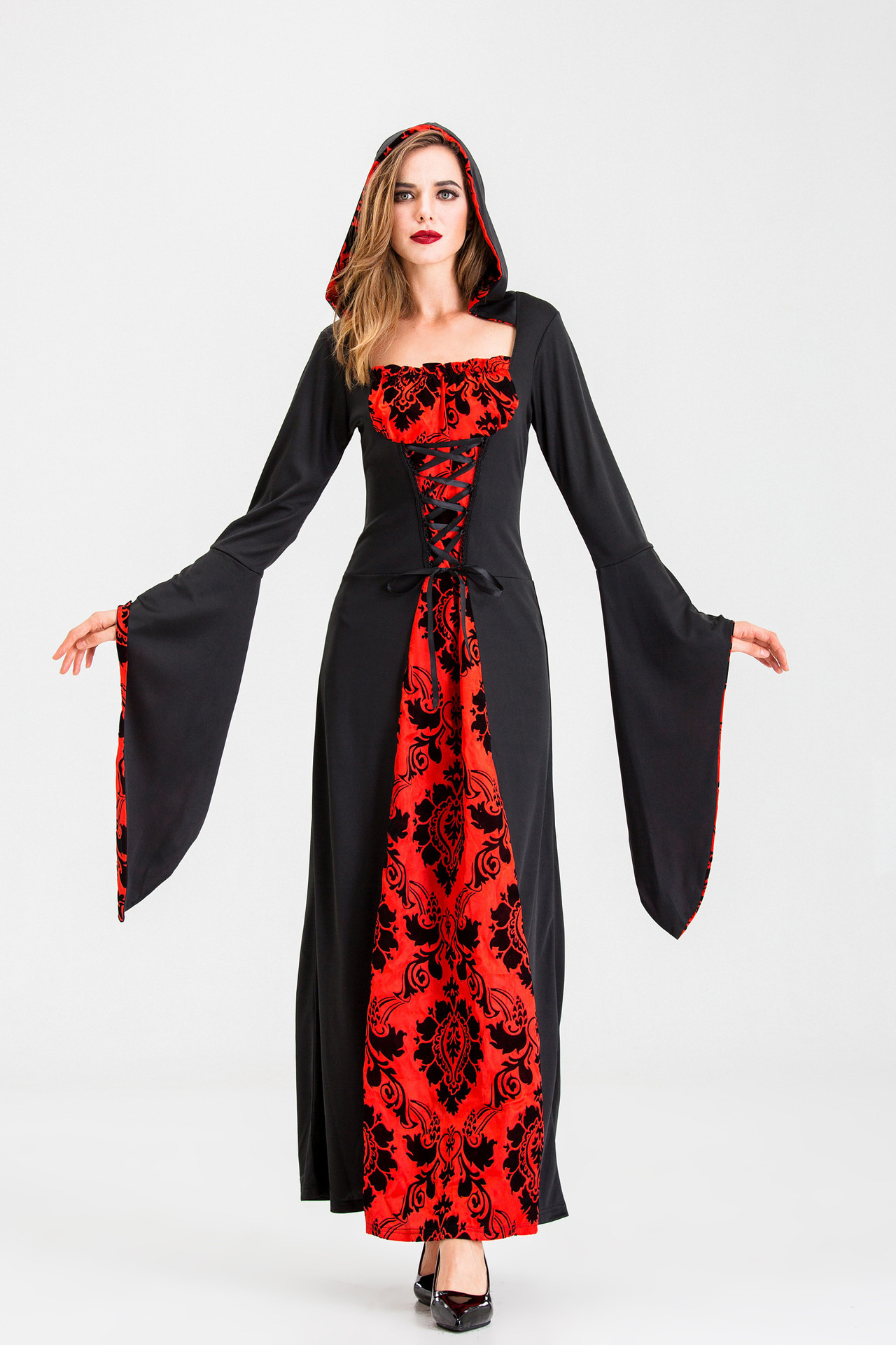 新款万圣节黑红色鬼新娘服装吸血鬼化妆舞会舞台装ds演出服批发