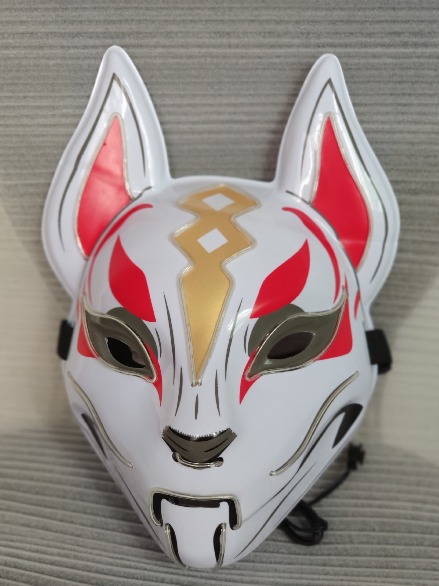 新款el冷光面具发光天狐荧光面具动物狐狸头套万圣节派对舞会表演