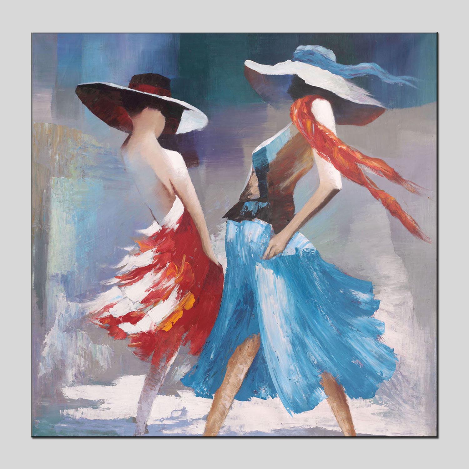 跳舞美女油画美女人物丙稀画餐厅装饰画工艺画