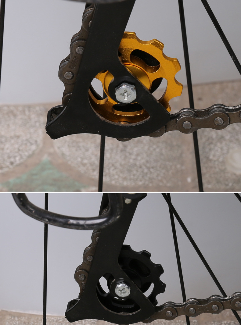 批发自行车导轮 山地车后拨导轮 轴承阳极cnc拨链轮 11齿导飞轮