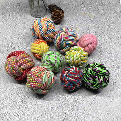 宠物棉绳编织球 猫狗啃咬磨牙玩具 宠物编织玩具厂家直销