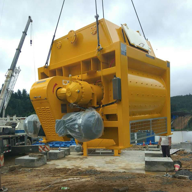 搅拌主机道路建设混凝土搅拌机 双卧轴搅拌机设备 小型搅拌站