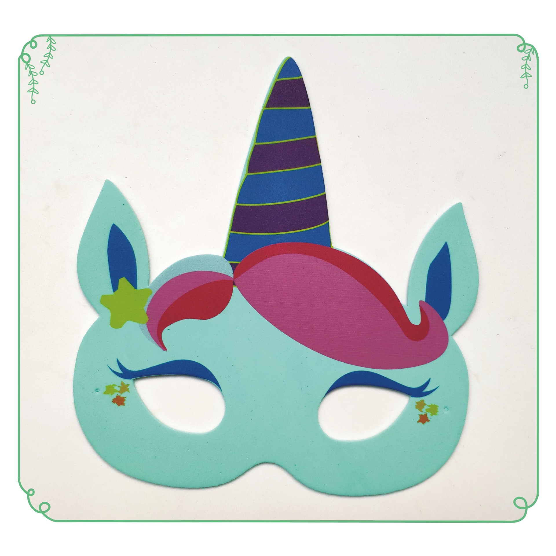 【厂家直销】eva儿童动物卡通面具表演面具幼儿园道具 独角兽面具