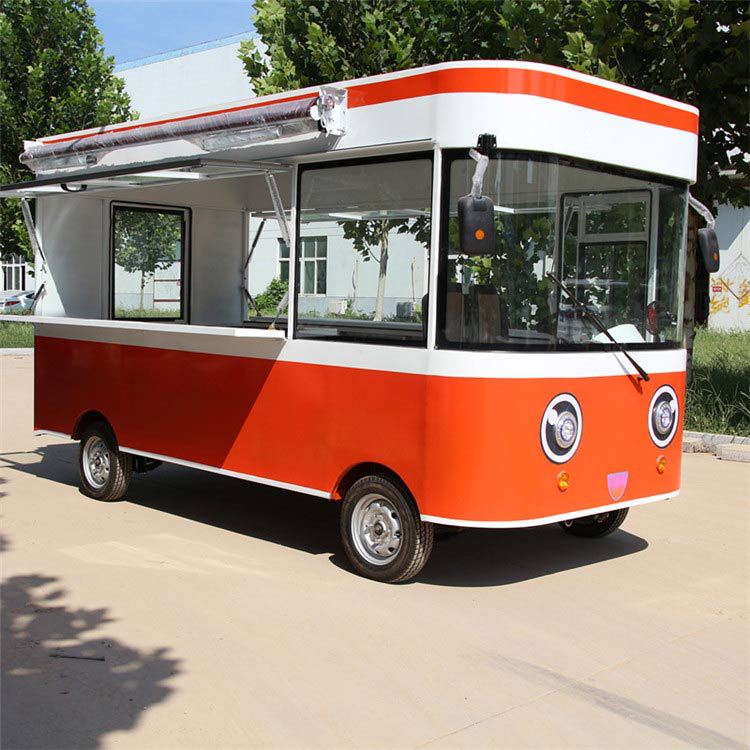 厂家直销巴士早餐快餐车 油炸车 串串麻辣烫米线电动四轮车房车